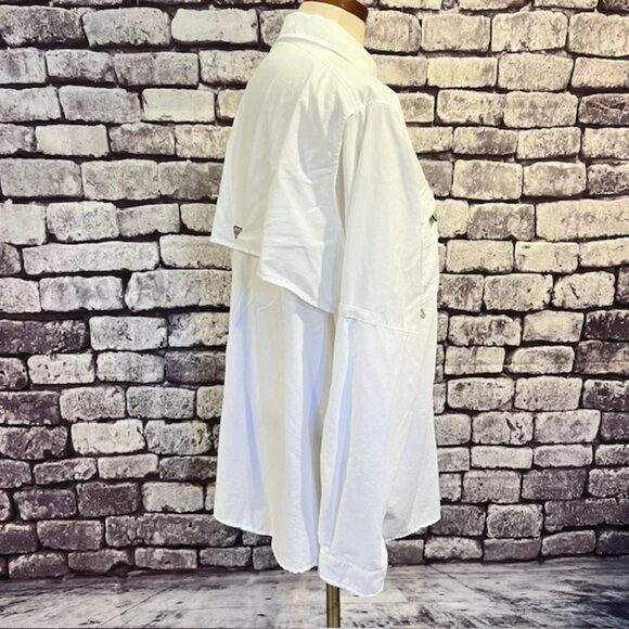 Columbia White Long Sleeve Button Down Top Size XL - Picture 8 of 9